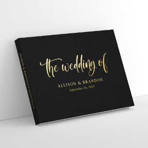 Livre D'or Luxuriant noir calligraphie Mariage à huile