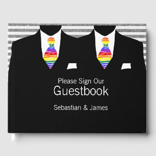Livre D'or M. et M. Suit et Rainbow Cravates Gay Mariage Cust