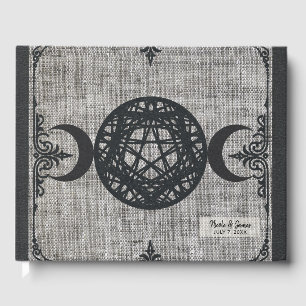Livre D'or Magie noire triple lune pentagramme vintage Wiccan
