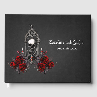 Livre D'or Magnifique design mariage gothique foncé.