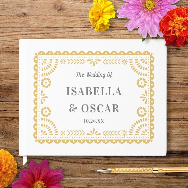 Livre D'or Magnifique Papel Orné Picado Chic Neutral Mariage (Créateur téléchargé)