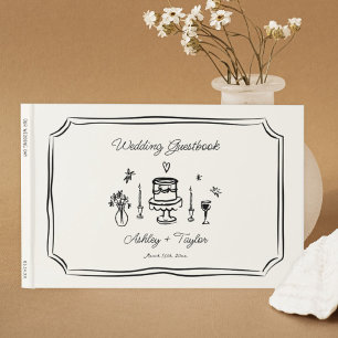 Livre D'or Main Whimsical tiré Mariage Quirky