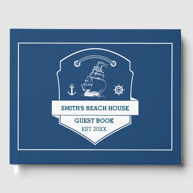 Livre D'or Maison de plage Personnalisé Marine Nautique (Recto)