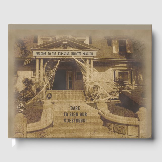 Livre D'or Maison hantée (personnalisable) Halloween (Recto)