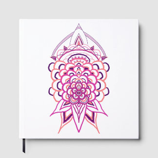 Livre d'or Mandala Floral Rose | Mariage Boho & Br
