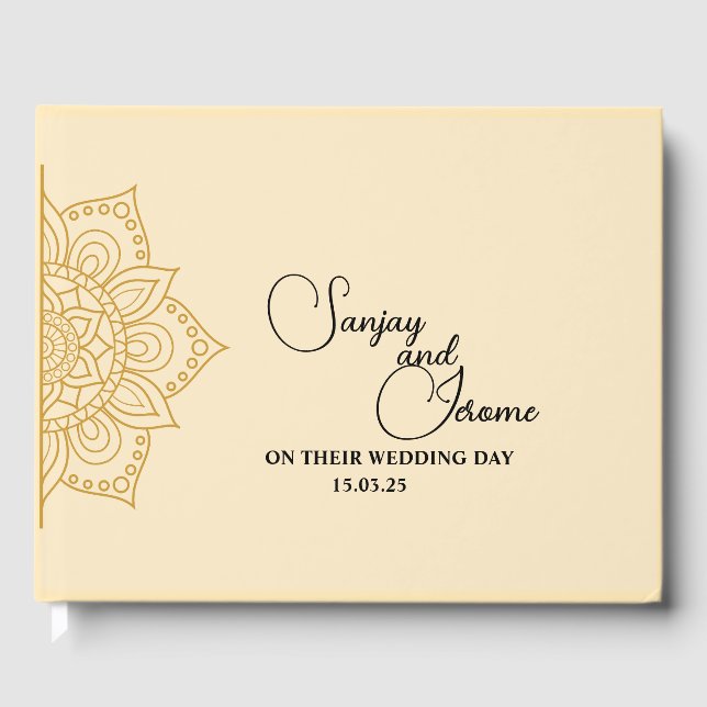 Livre D'or Mandala Guest Book | Luxueux Mariage (Recto)