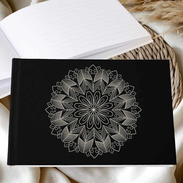 Livre D'or Mandala Indian Boho Chic Elegant Black Wedding (Créateur téléchargé)