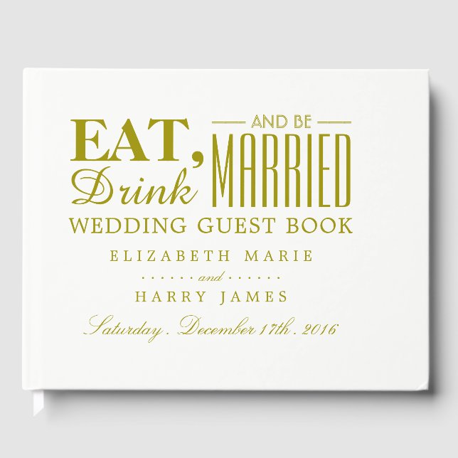 Livre D'or Mangez, buvez et soyez marié Mariage d'or (Recto)