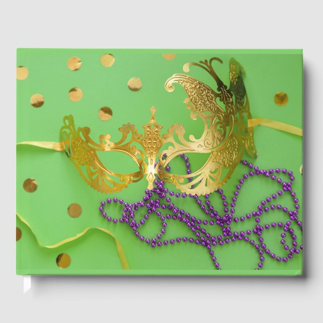 Livre D'or Mardi Gras Célébration Gold Masque perles violette (Recto)