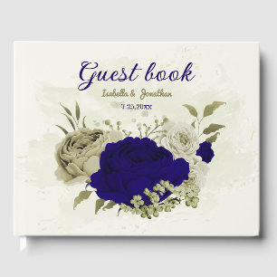 Livre D'or Mariage à fleurs bleu Royal