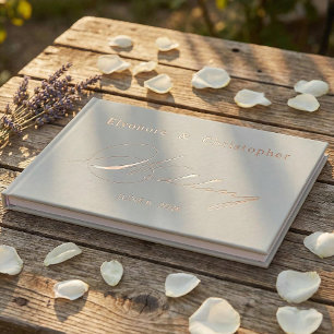 Livre D'or Mariage à la branche d'olivier vert sauge monogram