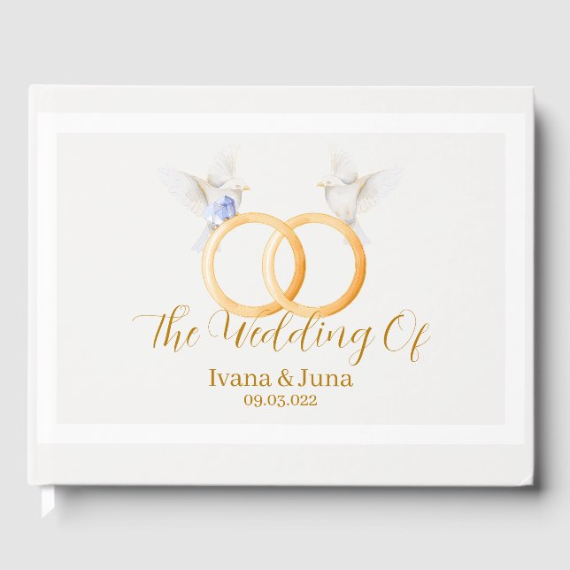 Livre D'or Mariage ADELLE Simple Dusk Blue Couple (Recto)