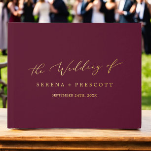 Livre D'or Mariage arrière de monogramme de Bourgogne de l'hu
