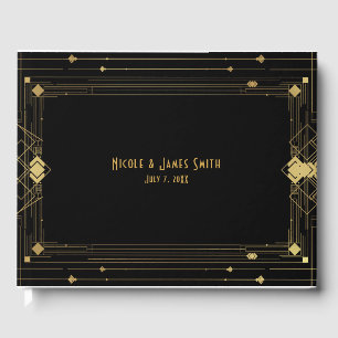 Livre D'or Mariage Art déco Gatsby années 20 or et noir
