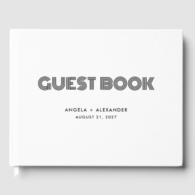 Livre D'or Mariage Art déco rétro géométrique (Recto)