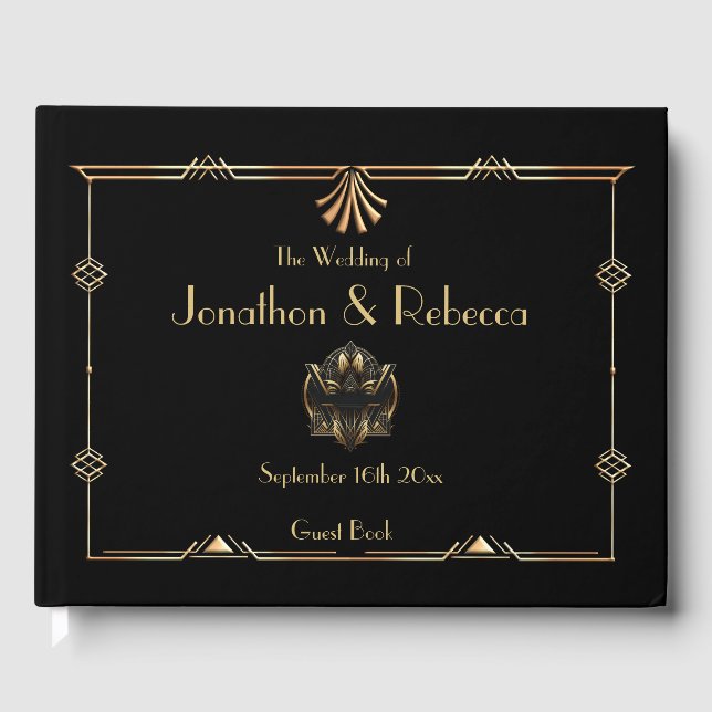 Livre D'or mariage Art déco vintage (Recto)