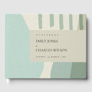 LIVRE D'OR MARIAGE ARTISTIQUE BLEU AQUA ABSTRAIT MODERNE