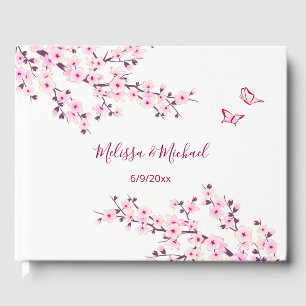Livre D'or Mariage blanc rose cerisier