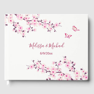 Livre D'or Mariage blanc rose cerisier