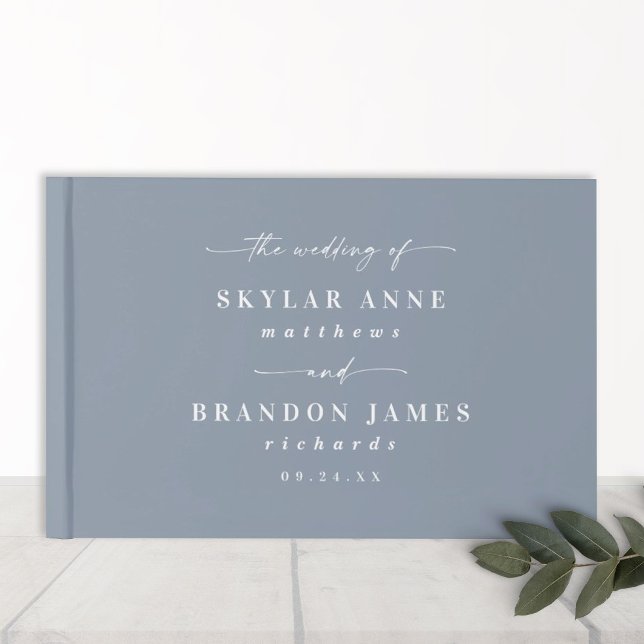 Livre D'or Mariage bleu ciel transparent couleur simple (Créateur téléchargé)