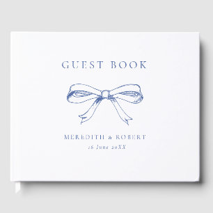Livre D'or Mariage bleu et blanc vintage