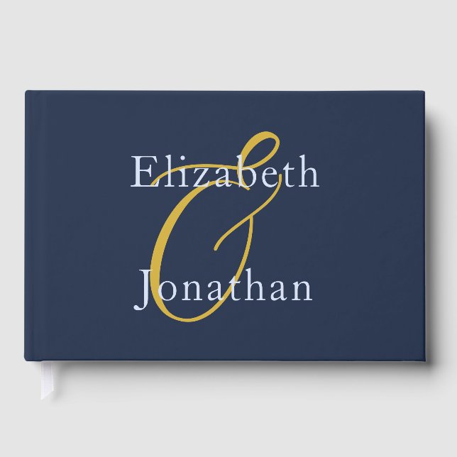 Livre D'or Mariage bleu opulent (Recto)