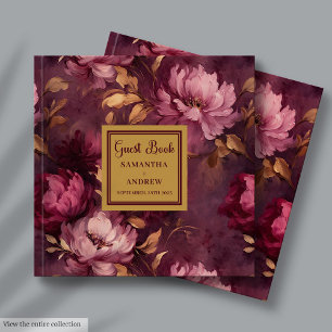 Livre D'or Mariage Boho Gold Bush élégant