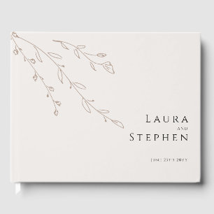 Livre D'or Mariage botanique neutre simple