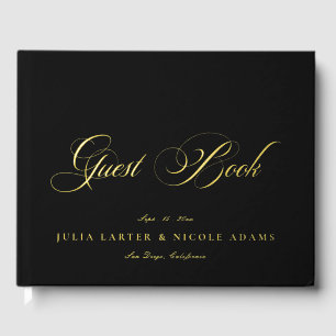 Livre D'or Mariage Calligraphie Classique Ivoire Noir Or