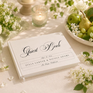 Livre D'or Mariage Calligraphie Classique Noir Ivoire Blanc