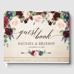 Livre D'or Mariage campagnard de Boho Rustique Floral de la m