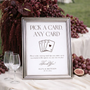 Livre d'or mariage carte à jouer marron