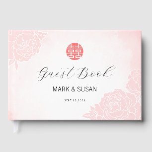 Livre D'or Mariage chinois Aquarelle double bonheur