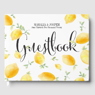 Livre D'or Mariage citron d'aquarelle d'été