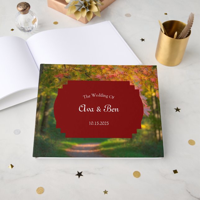 Livre D'or Mariage coloré de la fête d'automne (Recto ouvert)