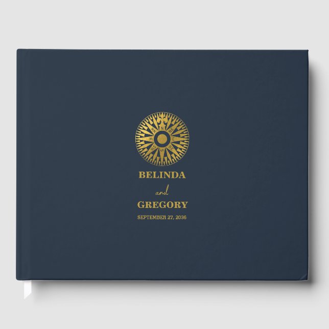 Livre D'or Mariage Compass de passeport de mariage de destina (Recto)