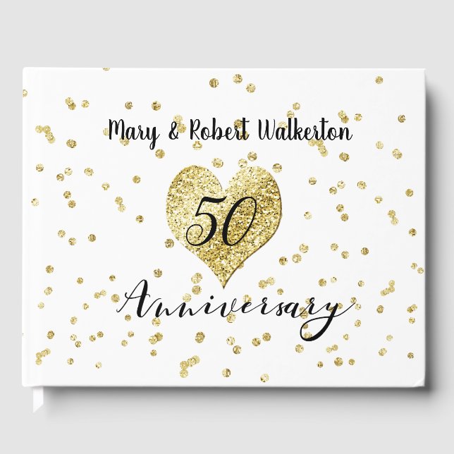 Livre d'or Mariage Confetti 50e anniversaire (Recto)