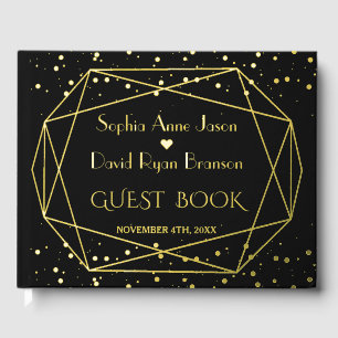 Livre D'or Mariage Confetti cadre géométrique élégant