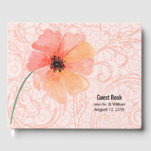 Livre D'or Mariage Coral Poppy et Flore