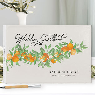 Livre D'or Mariage d'agrumes élégant en fleurs d'orange