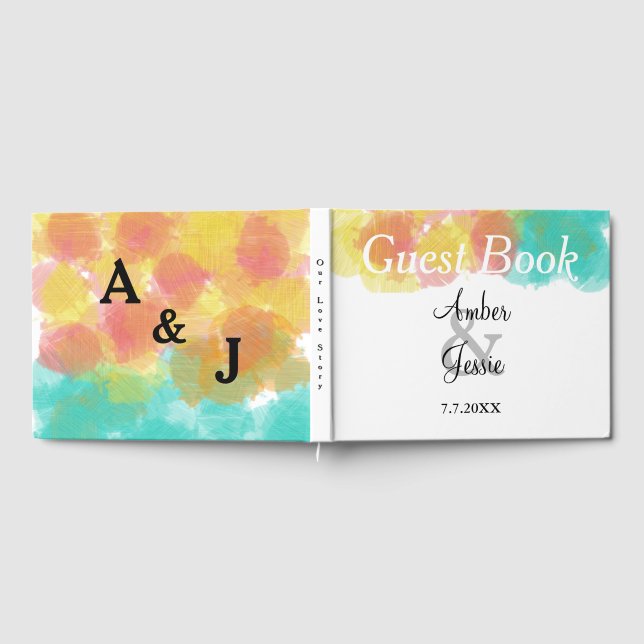 Livre D'or Mariage d'aquarelles Monogram (Complet)