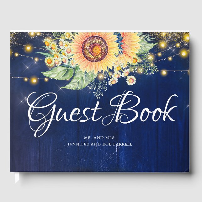 Livre D'or Mariage de automne bleu rustique de la marine des  (Recto)