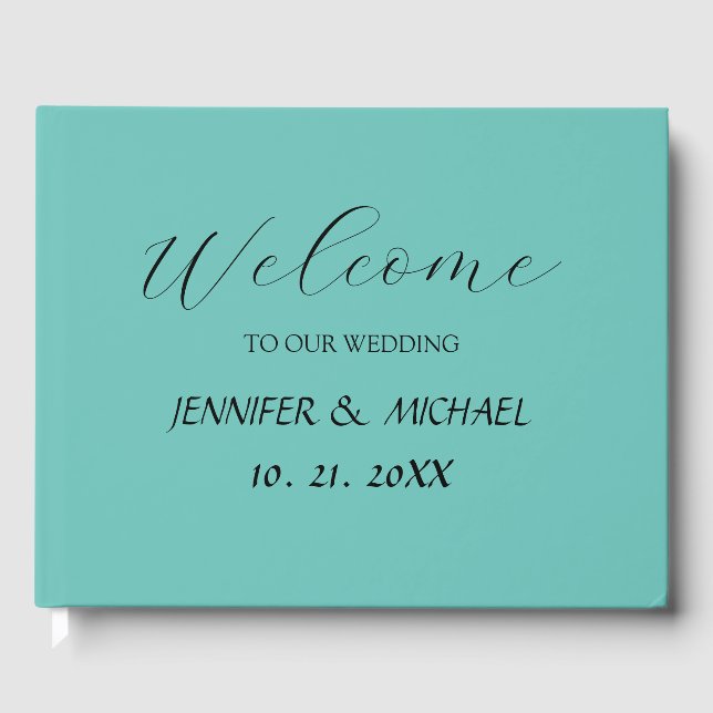 Livre D'or Mariage de bienvenue élégant en calligraphie (Recto)