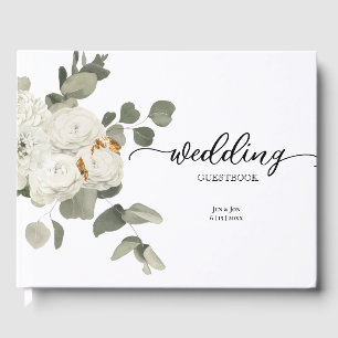 Livre D'or Mariage de bouquet floral à la rose blanche tradit