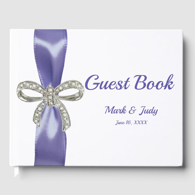 Livre d'or Mariage de Bow Diamond bleu violet (Recto)