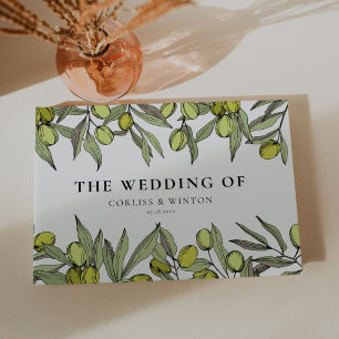 Livre D'or Mariage de branche Olive moderne
