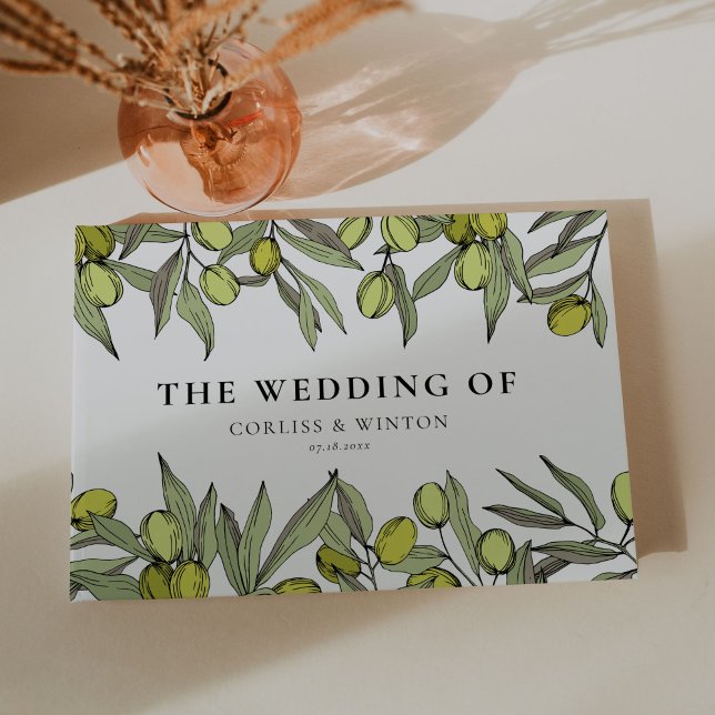 Livre D'or Mariage de branche Olive moderne (Créateur téléchargé)