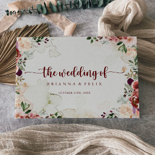Livre D'or Mariage de calligraphie florale d'été rustique