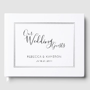 Livre D'or Mariage de calligraphie minimaliste moderne noir e