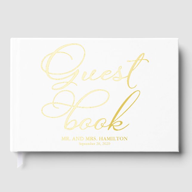 Livre D'or Mariage de calligraphie moderne et élégant (Recto)